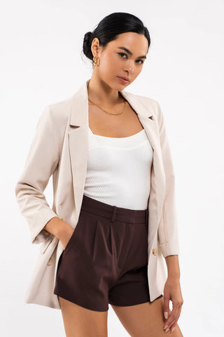 RESTOCK: Down To Business Blazer, Oatmeal