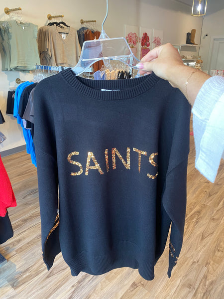 SAINTS Sequin Sweater, Black