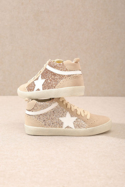 Daisy Glitter Sneakers, Rose Gold