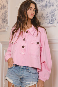 French Terry Oversized Top, Pink