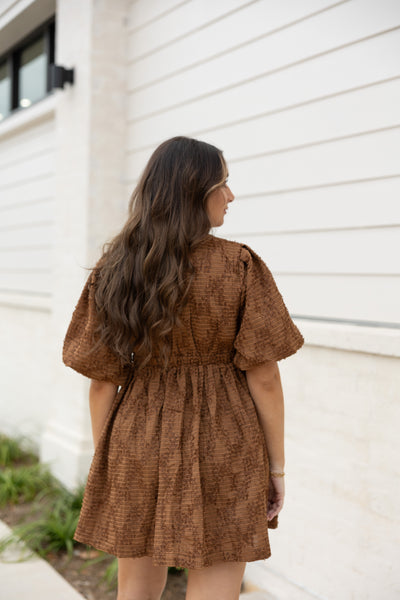 The Story Of Us Textured Dress, Brown