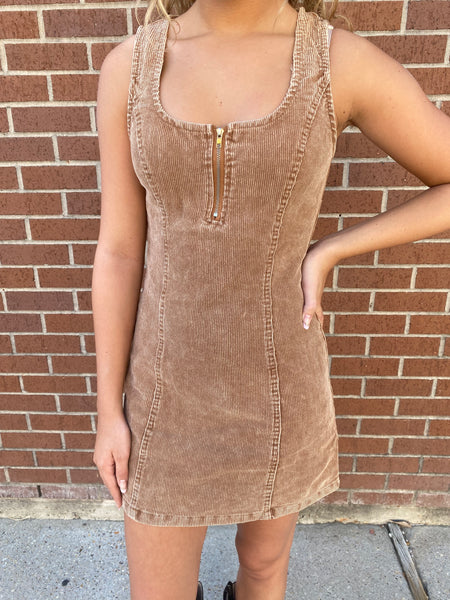 Ready for Fall Corduroy Dress, Brown