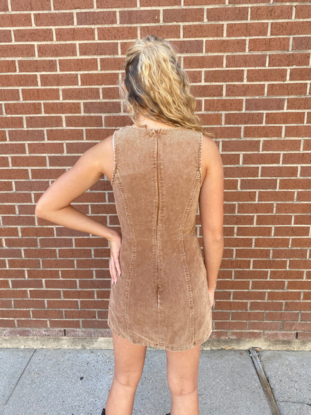 Ready for Fall Corduroy Dress, Brown