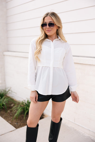 Grace Layered Top, White