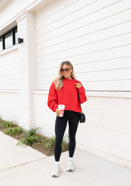 Cozy Night In Sweatshirt, Red