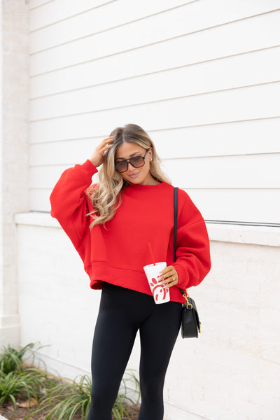 Cozy Night In Sweatshirt, Red