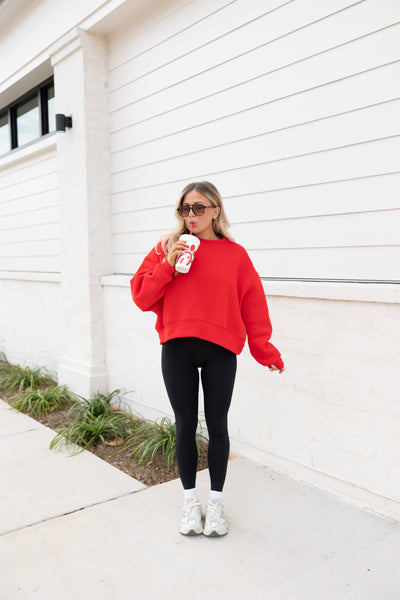 Cozy Night In Sweatshirt, Red