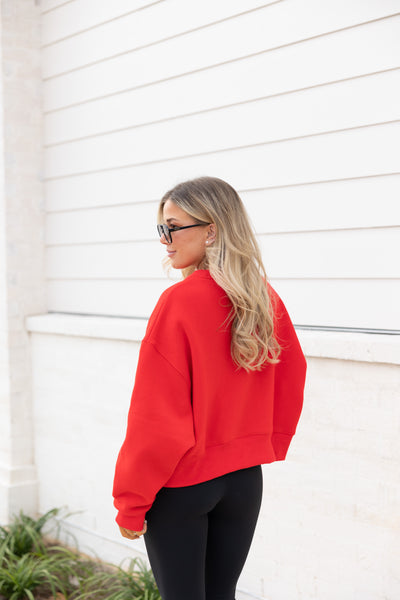 Cozy Night In Sweatshirt, Red