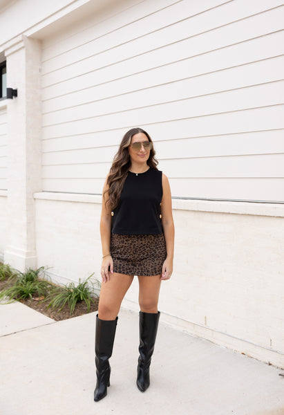 Leopard Print Skort