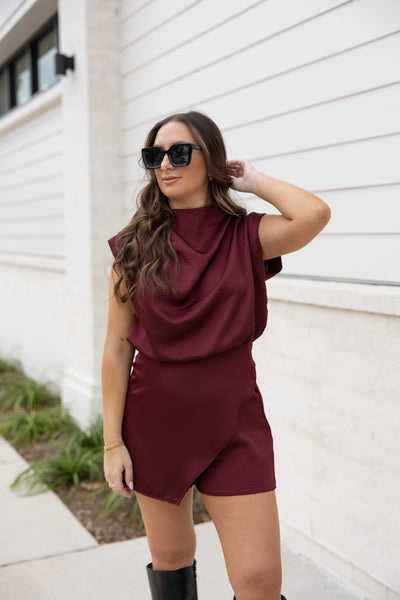 Parker Romper, Burgundy