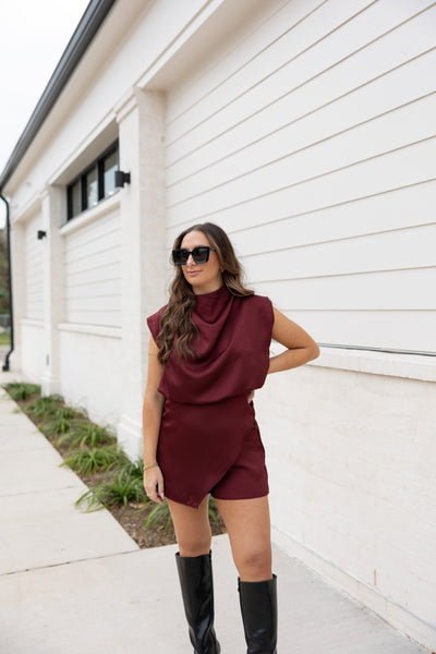 Parker Romper, Burgundy