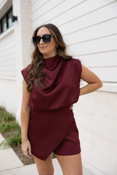 Parker Romper, Burgundy