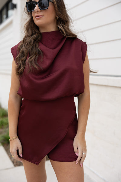 Parker Romper, Burgundy