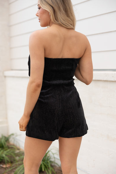 High Waist Velvet Shorts, Black