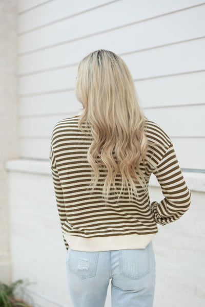 Olive Striped Sweater