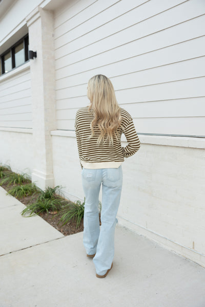 Olive Striped Sweater