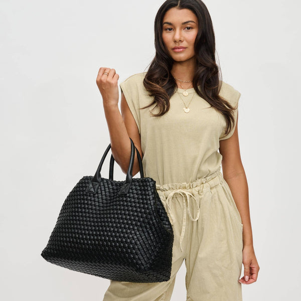 Ithaca Woven Vegan Leather Tote