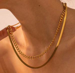 Chain & Herringbone Necklace