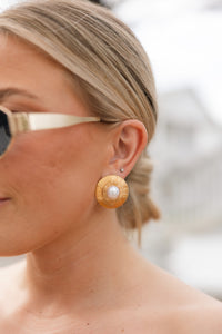 Pearl Textured Round Earrings