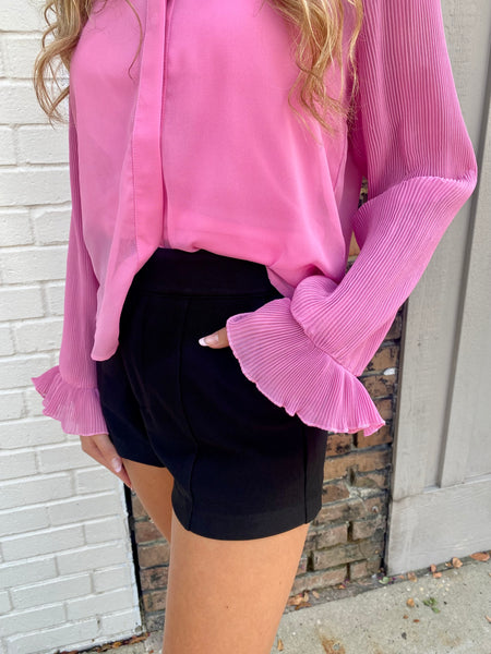 Business Barbie Pleated Blouse, Pink