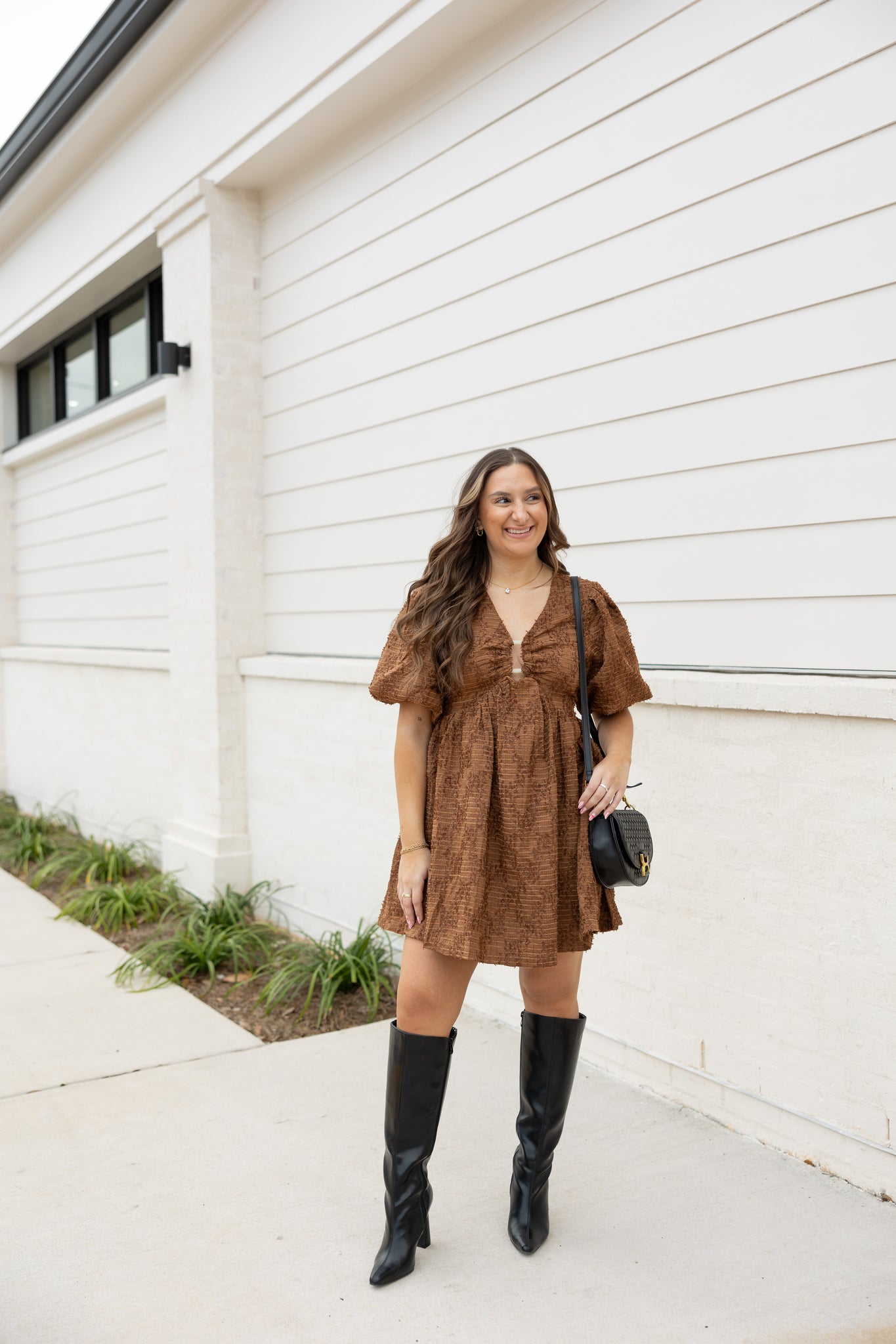 The Story Of Us Textured Dress, Brown