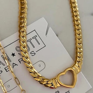 Gold Open Heart Necklace