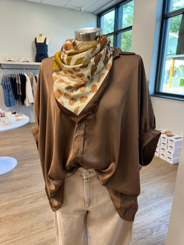 Brown Silk Scarf