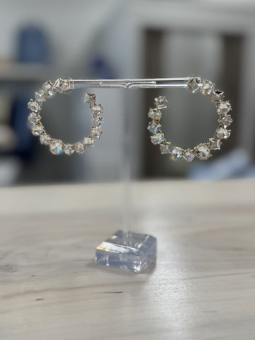 Glass Stone Hoops