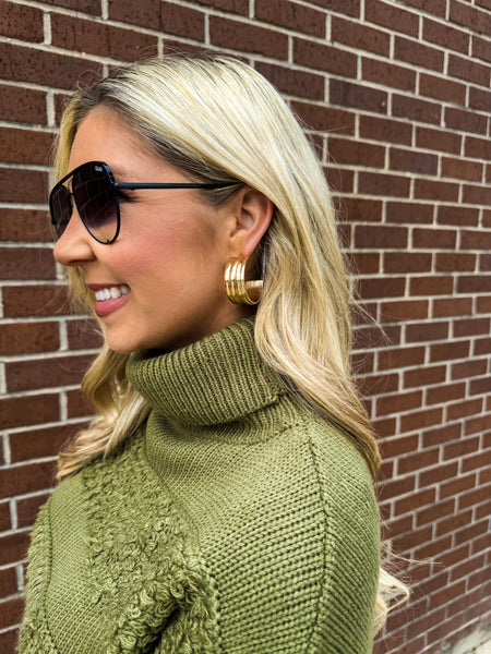 Textured Hoops, Gold