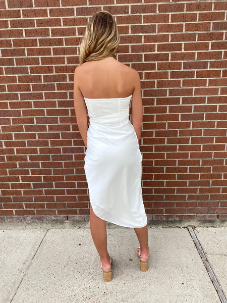Cami Wrap Midi Dress, White