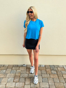 Movement Crop Tee, Aqua