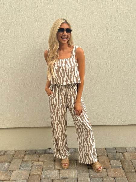 Rumor Has It Wide Leg Pants, Ivory/Mocha