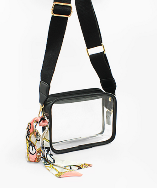 Clear Mini Rectangle Gameday Bag, Black