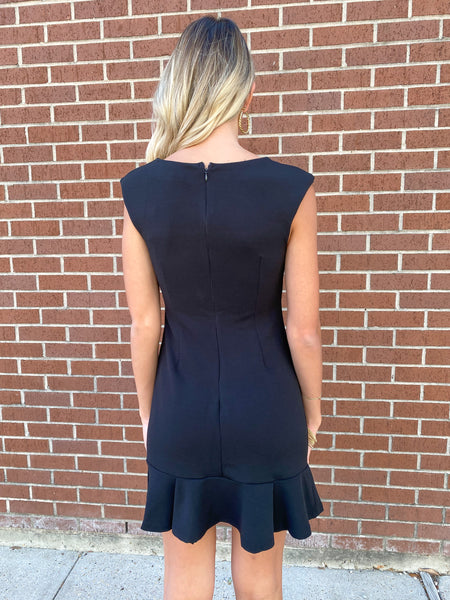 Pretty & Polished Square Neckline Dress, Black