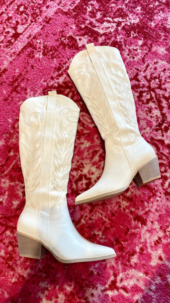RESTOCK: Journey Western Boots, White
