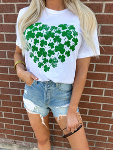 Clover Heart Graphic Tee, White