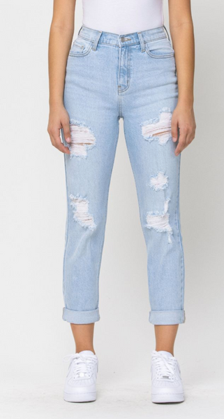 Simply the Best High Rise Cuffed Mom Jeans