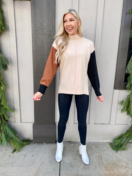 Let’s Talk Later Color Block Sweater
